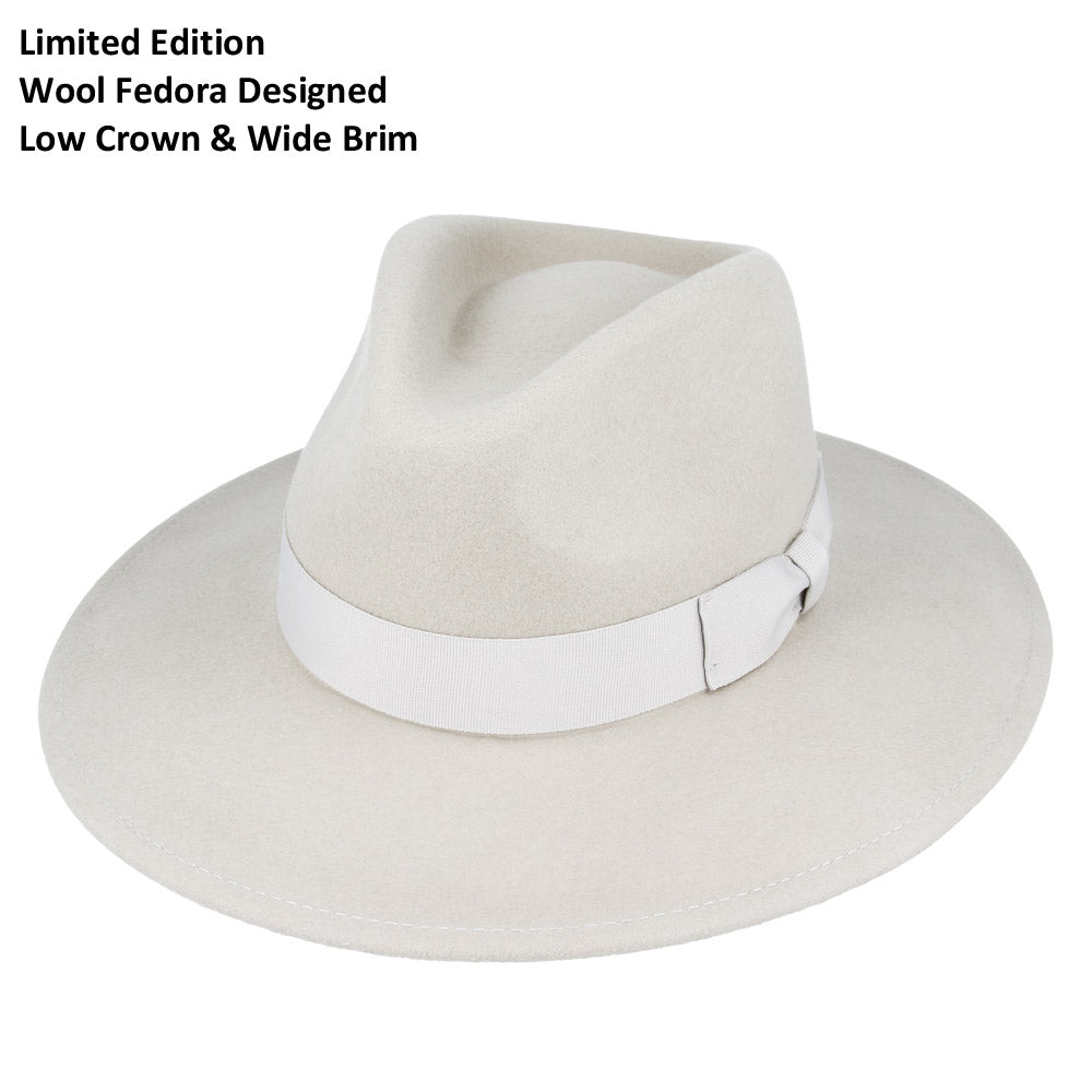 Wide Brim Wool Crushable Fedora Hats