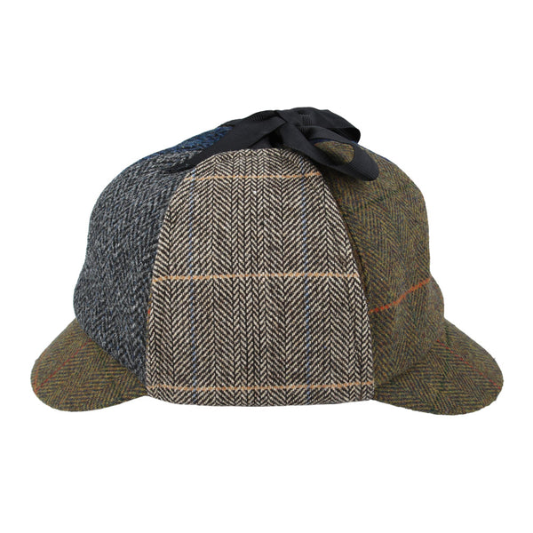 Wool Herringbone Check Sherlock Holmes Deerstalker Hat - Multi Colours