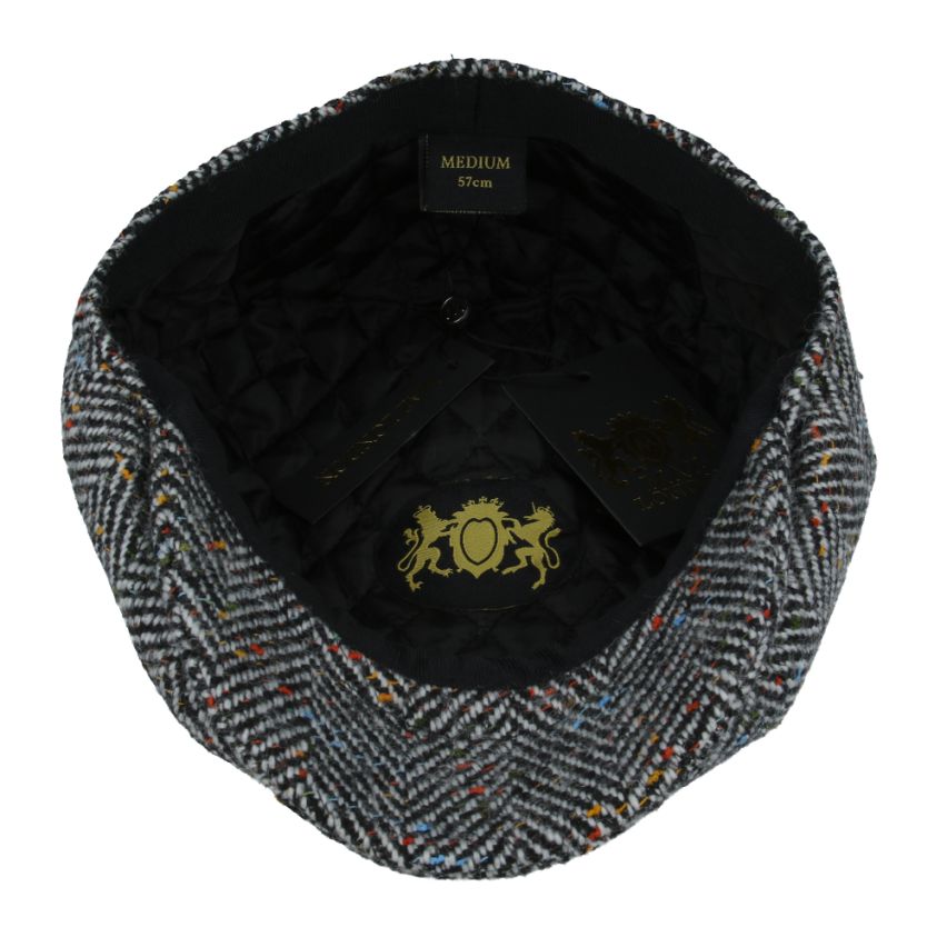 G&H Genuine Tweed Newsboy Cap with Durable Green with Red Stripe