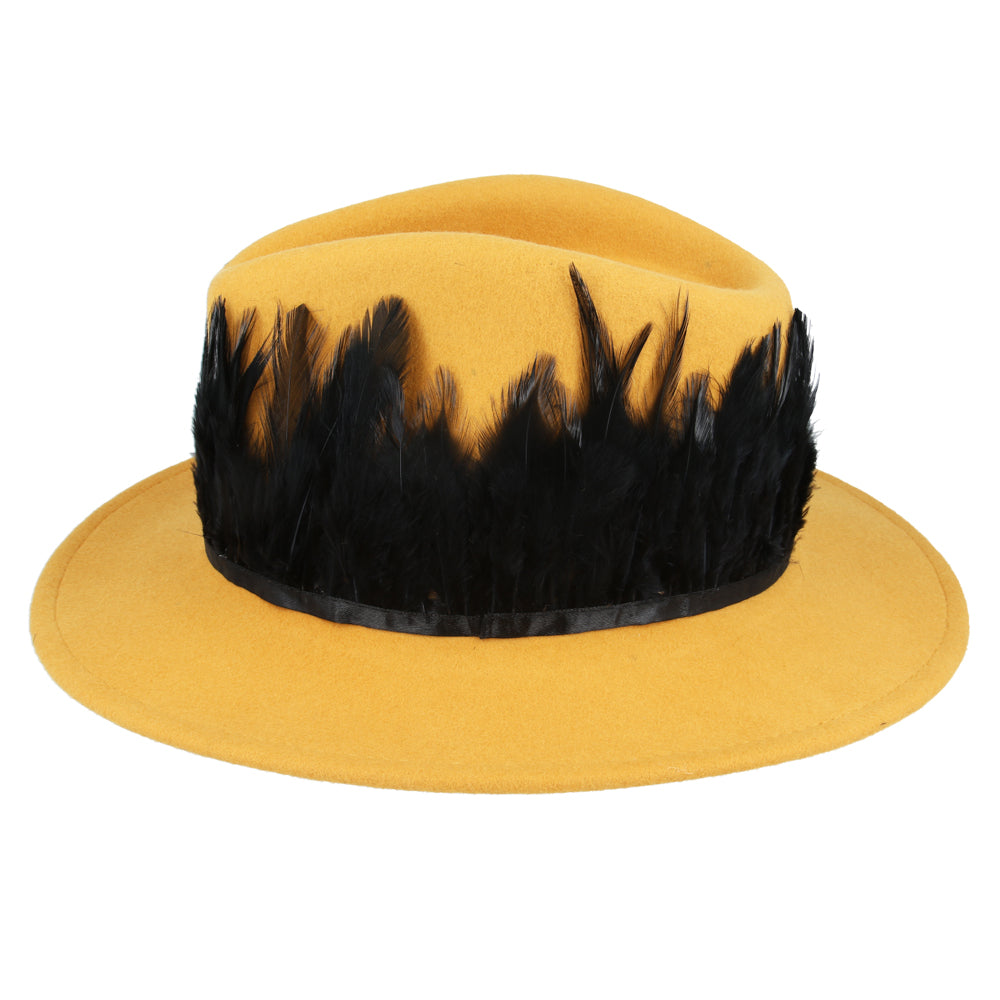 Mad Hatters Camden Fedora With Feather Wrap Band – Planet Head wear
