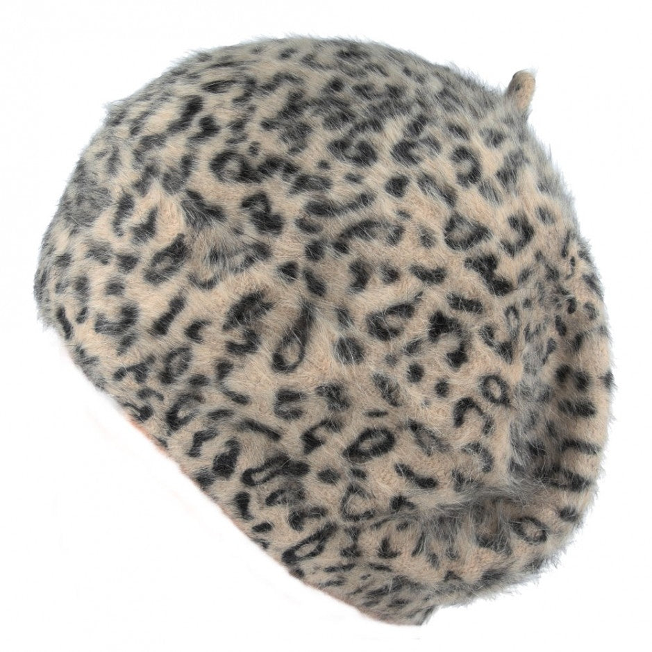 Maz Leopard Angora Beret