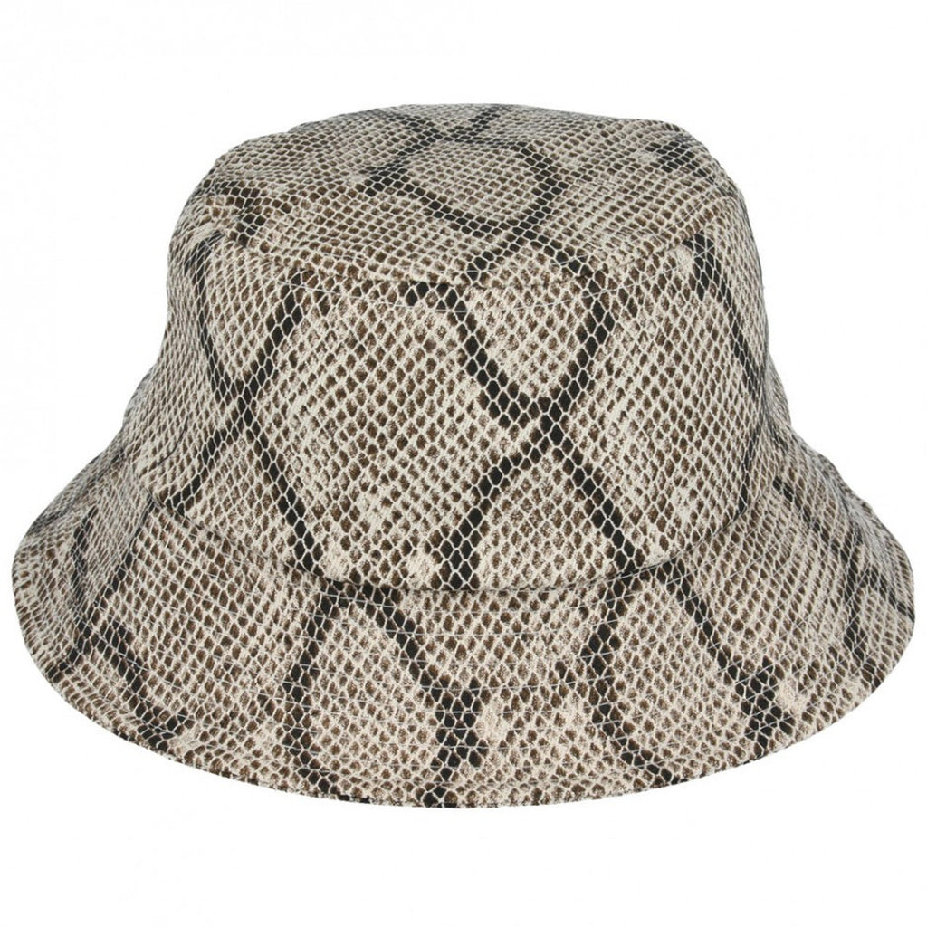 Maz Snake Print Fisherman Bucket Hat - Brown - Cream