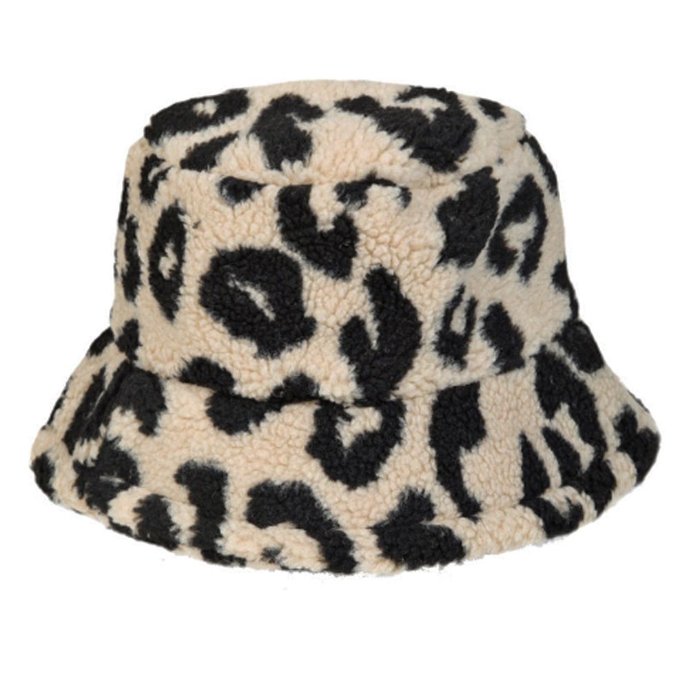 Cheetah Print Fuzzy Fluffy Fur Bucket Hat