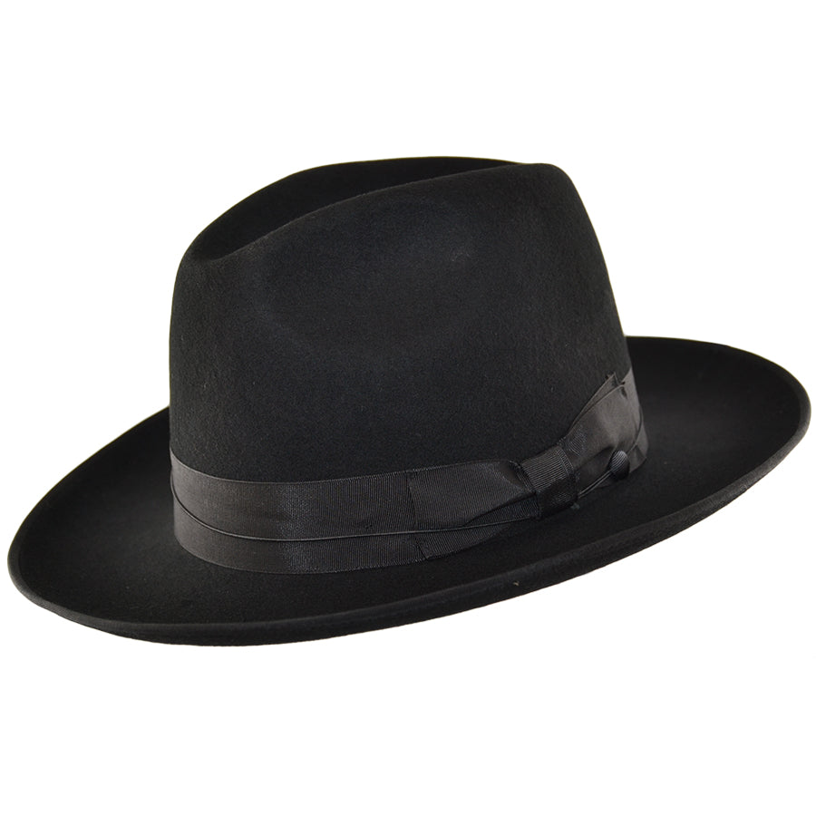 Black Wool Rabbi Hat
