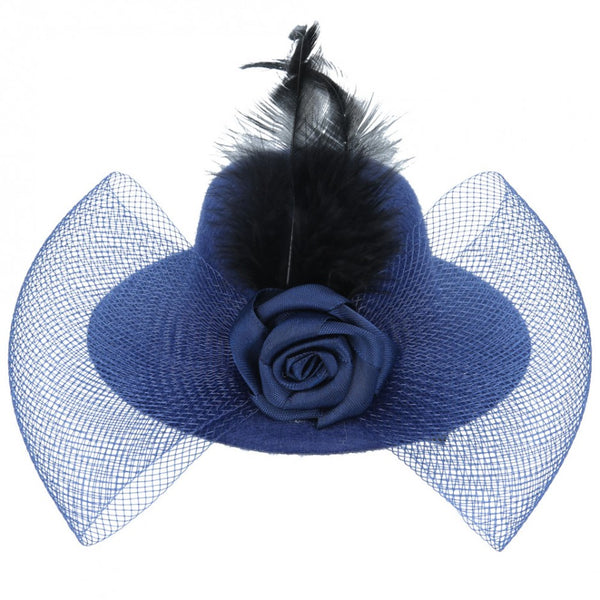 Maz Mini Top Hat Fascinator With Elegant Feather
