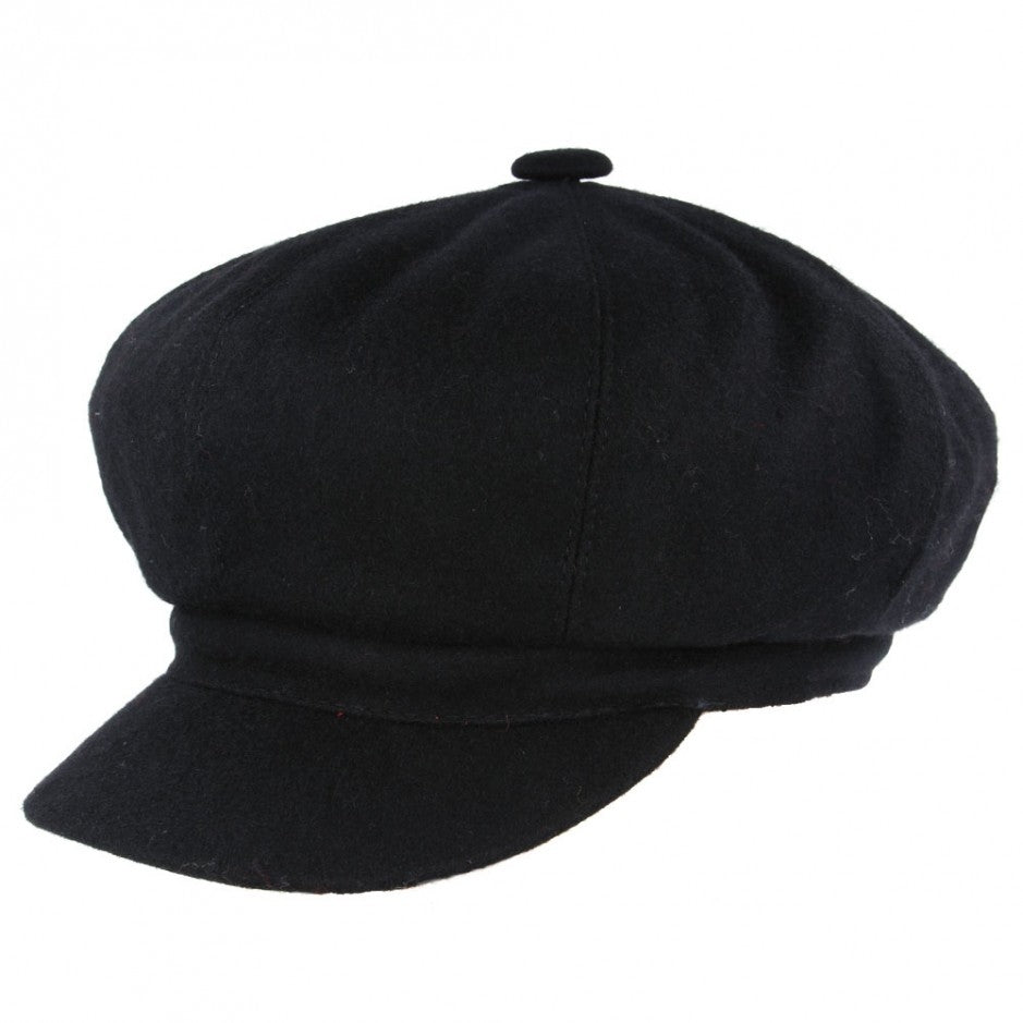 Wool Bakerboy Cap - Black
