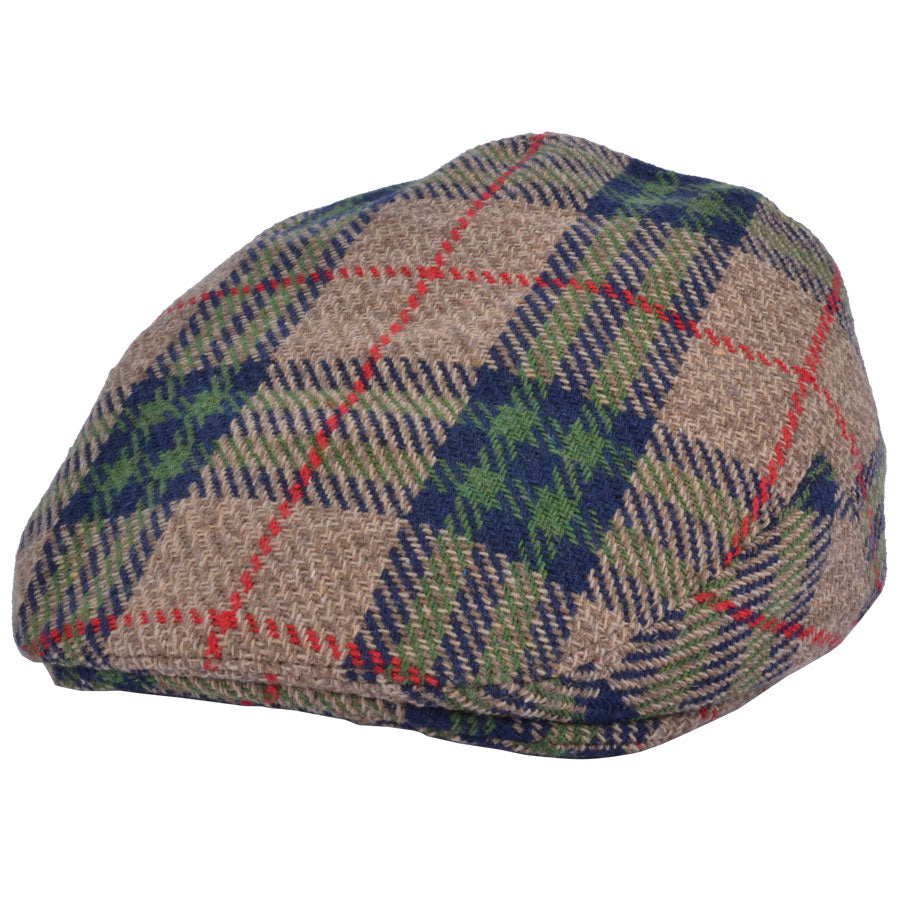 G&H Wool Scottish Tartan Check Flat Cap