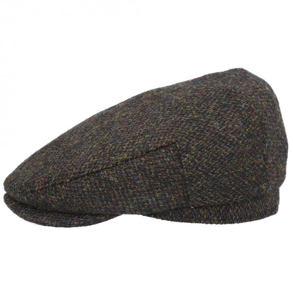 Harris Tweed 100% British Wool Tweed Flat Cap - Green