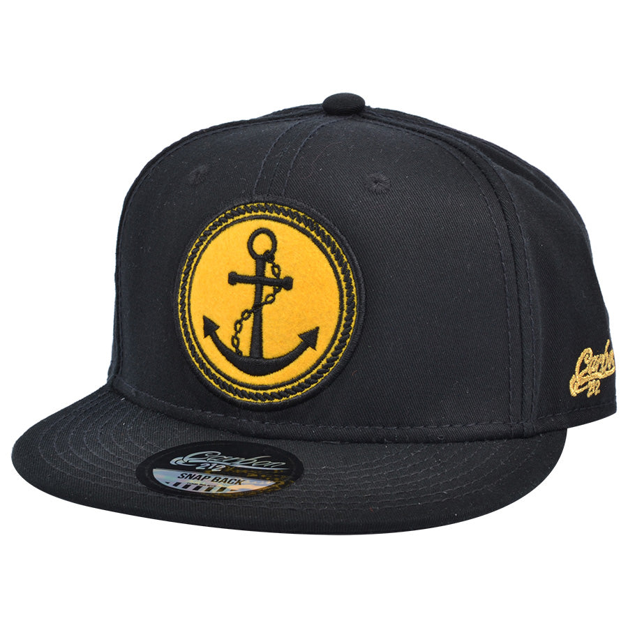 Anchor Snapback Cap - Black - Gold