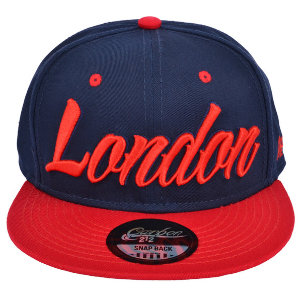 London Snapback Cap - Navy-Red