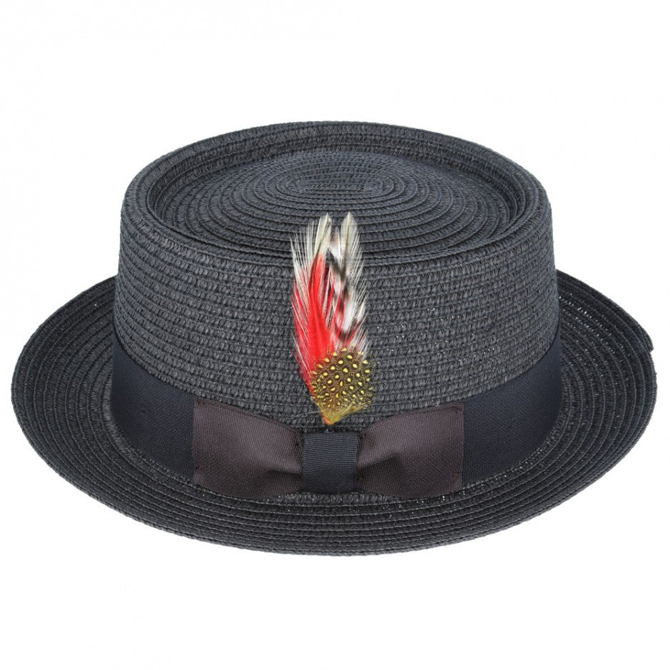 Maz Paper Straw Pork Pie Hat - Black – Planet Head wear