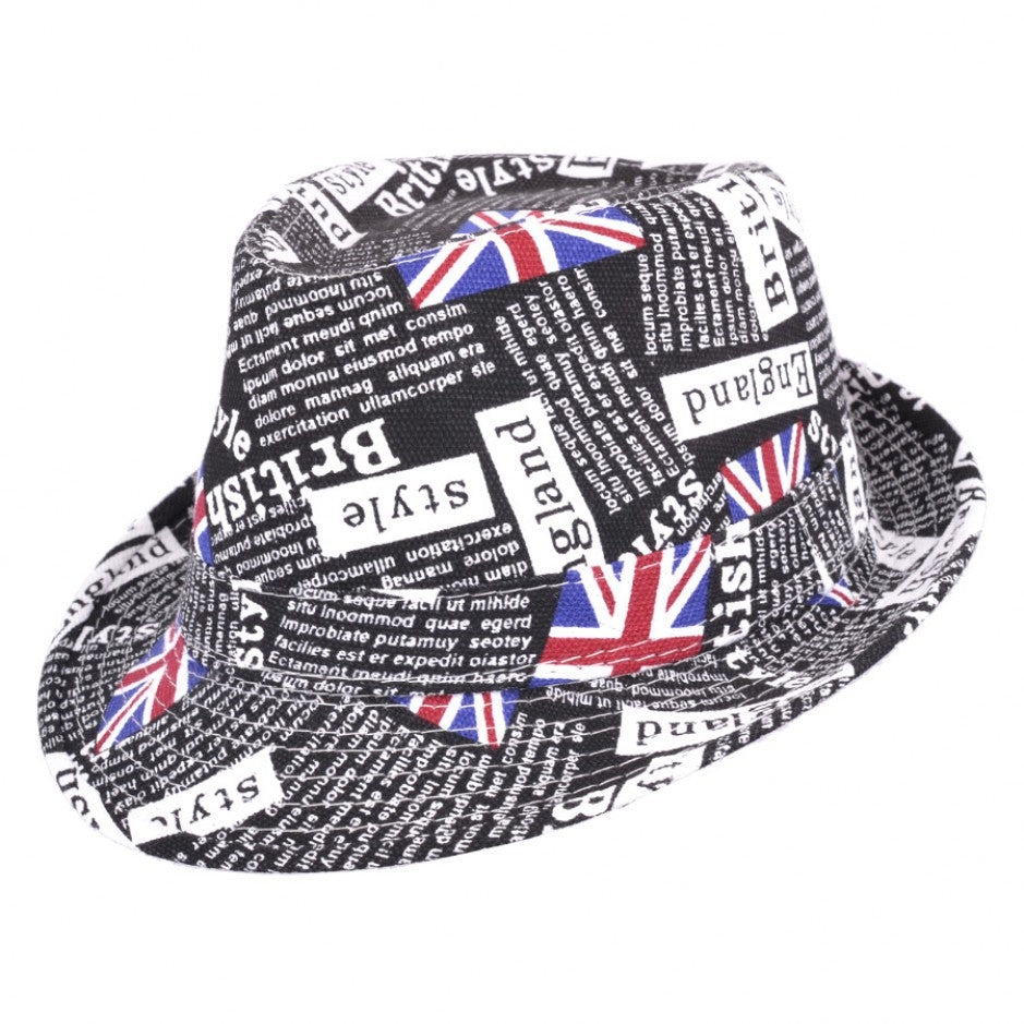 Union Jack Print Trilby Hat