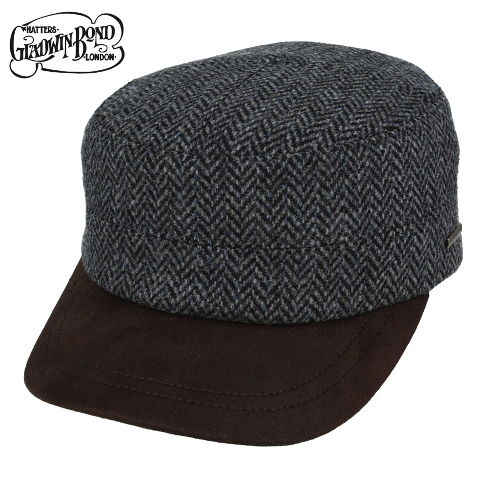 Herringbone Army Cap With Buckle Closure & Lining