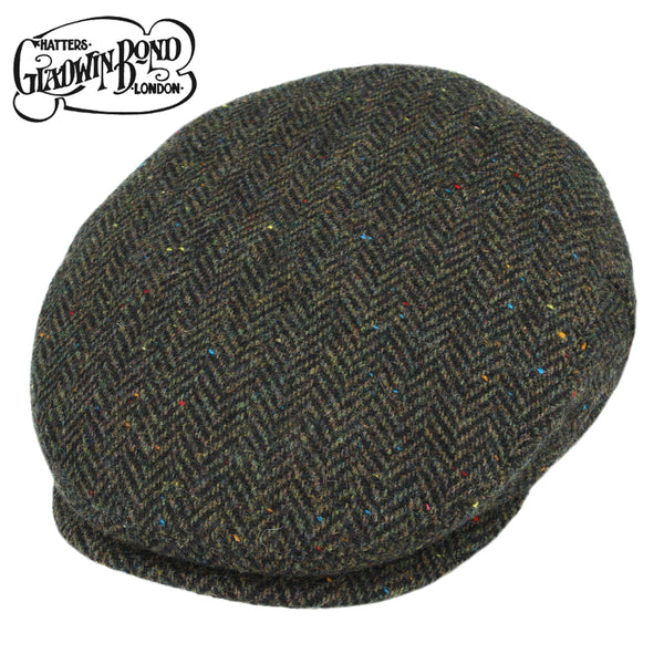 Gladwin Bond 100% Pure Wool Herringbone Flat Cap