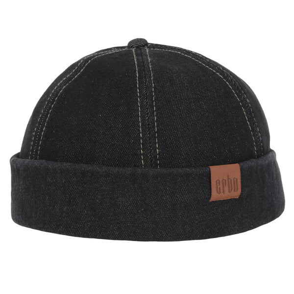 Denim Docker Rolled Cuff Retro Fashion Brimless Hat – Denim