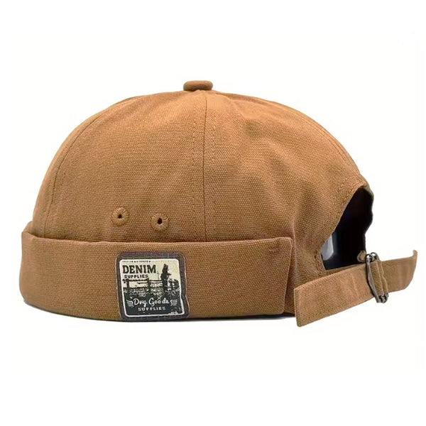 Cotton Rolled Cuff Retro Fashion Brimless Docker Hat