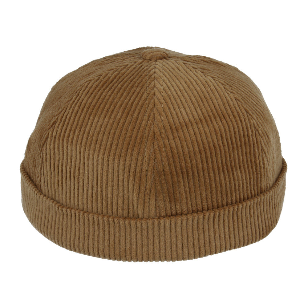 Corduroy Rolled Cuff Retro Fashion Brimless Docker Hat