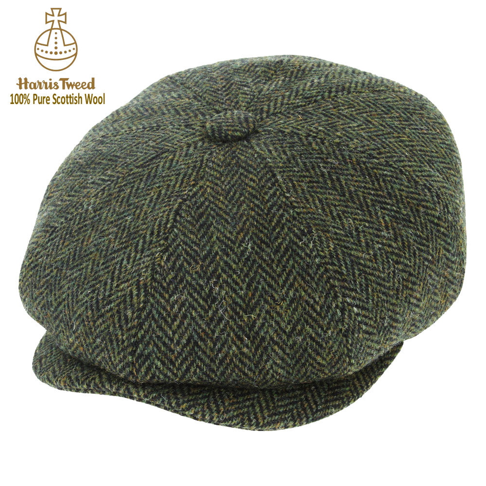 Herringbone Harris Tweed 100% Pure Wool Newsboy Cap