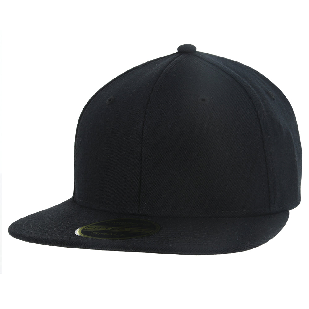 Fitted Blank Plain Snapback – Black