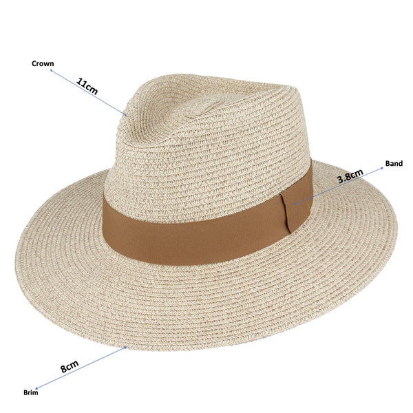 Summer Fedora Designed Wide Brim & Low Crown - Stone