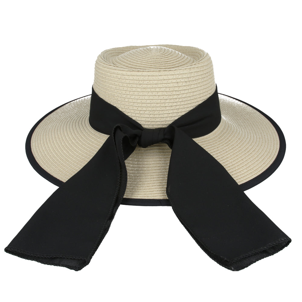 Women's Summer Paper Straw Beach Handmade Wide Brim Pork Pie Hats