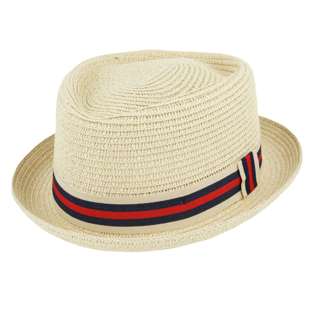 Summer Diamond Crown Pork Pie Hat With Strip Band