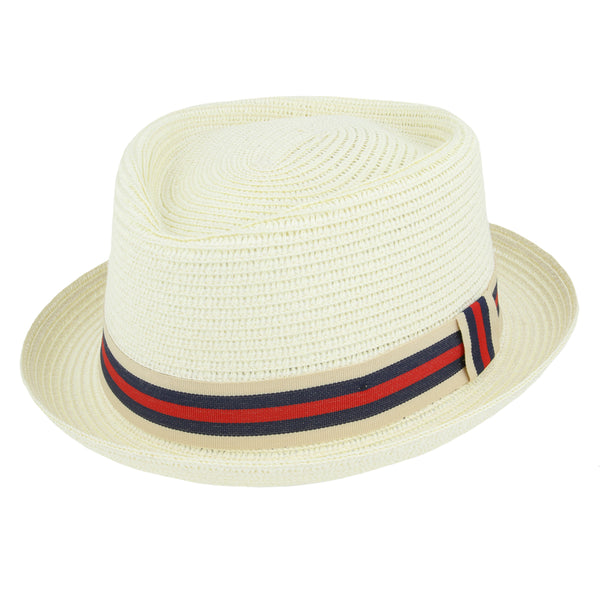 Summer Diamond Crown Pork Pie Hat With Strip Band