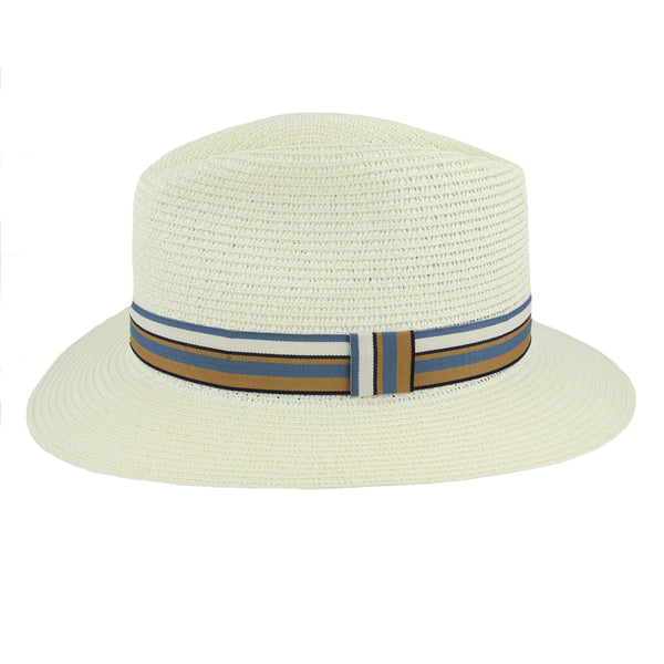 Limited Edition Summer Fedora Hat With Stripe Band – Cream