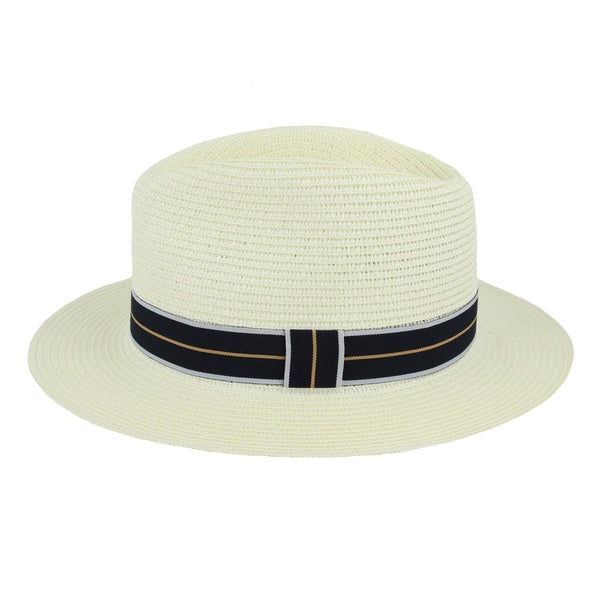 Limited Edition Summer Fedora Hat With Stripe Band – Cream