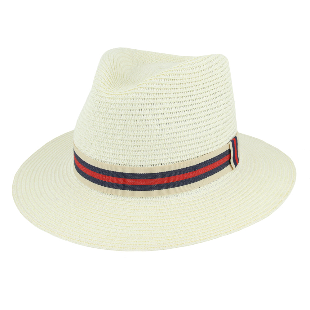 Limited Edition Summer Fedora Hat With Stripe Band – Cream