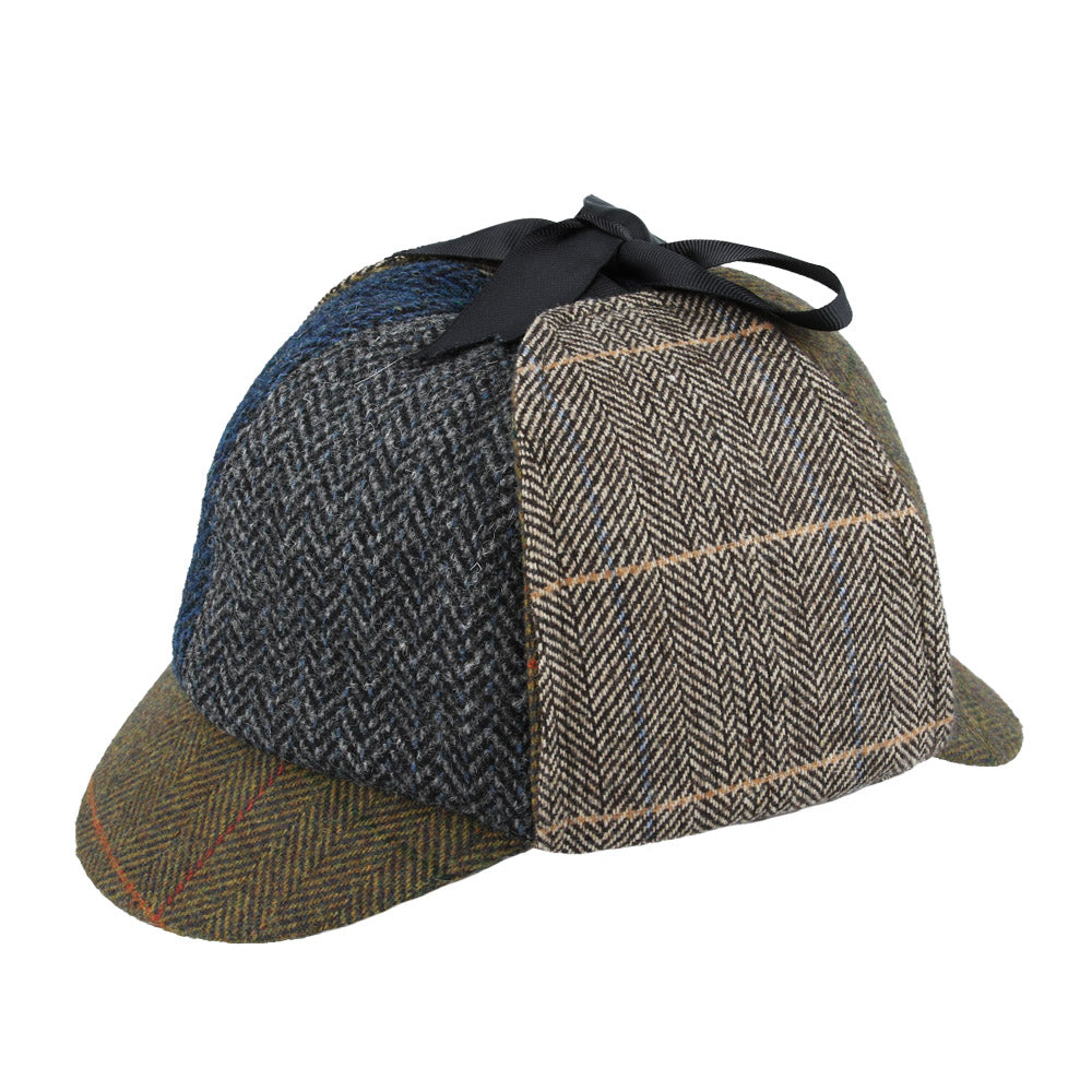 Wool Herringbone Check Sherlock Holmes Deerstalker Hat - Multi Colours