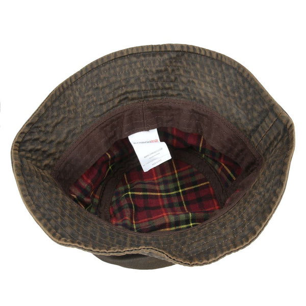 Oil Coated Retro Vintage Bucket Hat - Brown