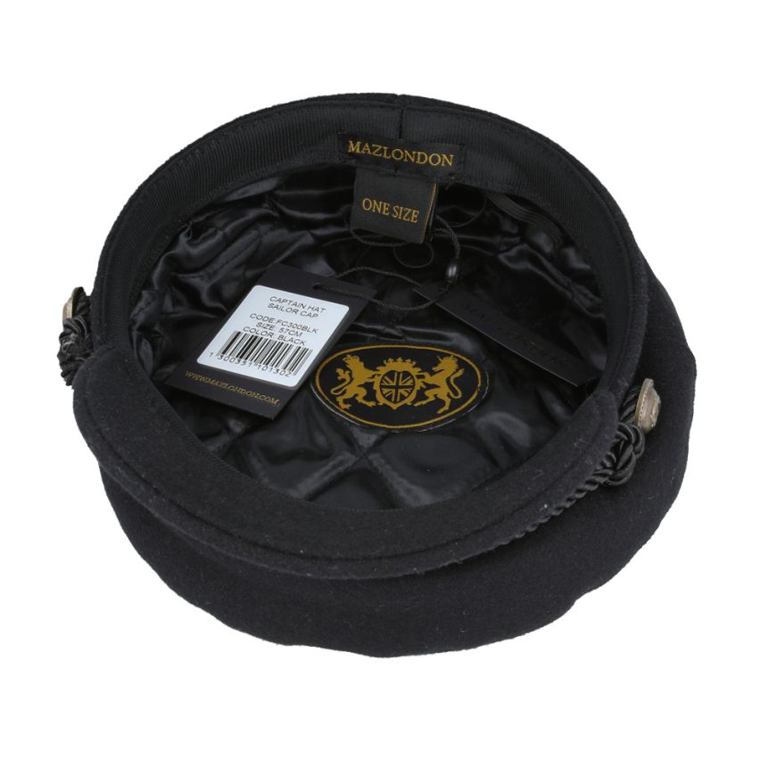 Maz Lumberjack Check Breton, Sailor, Captain Hat - Black – Planet