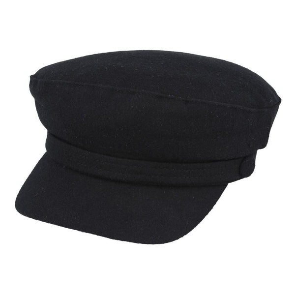 Wool Breton, Sailor, Captain Hat - Black/Tan