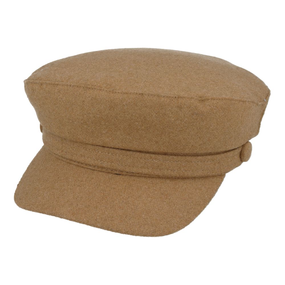 Wool Breton, Sailor, Captain Hat - Black/Tan