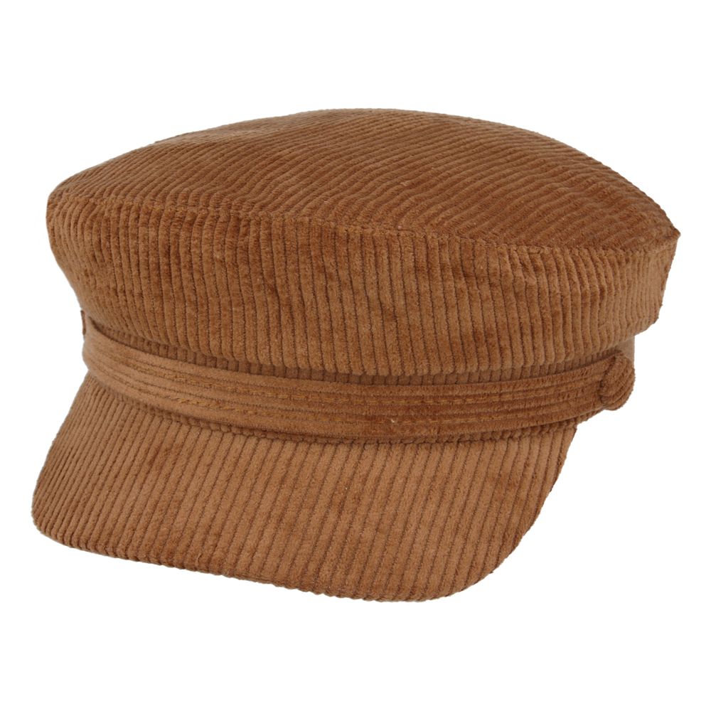 Corduroy Breton, Sailor, Captain Cap - Black/Tan