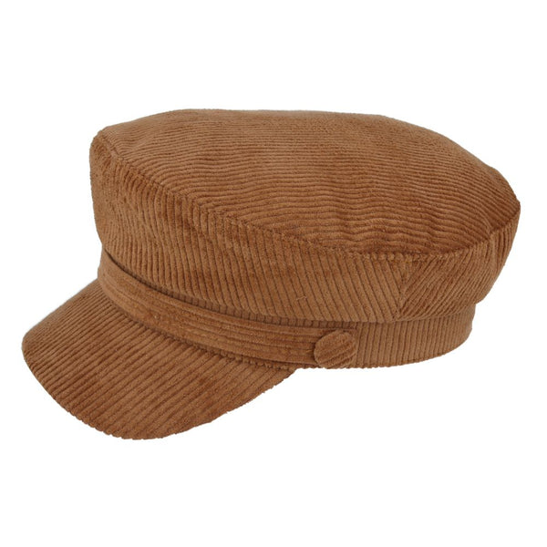 Corduroy Breton, Sailor, Captain Cap - Black/Tan