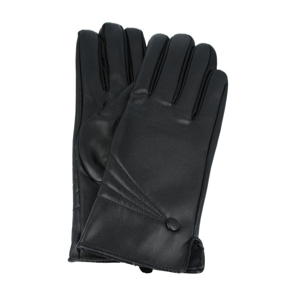 Women’s PU Gloves With Soft Warm Lining - Black