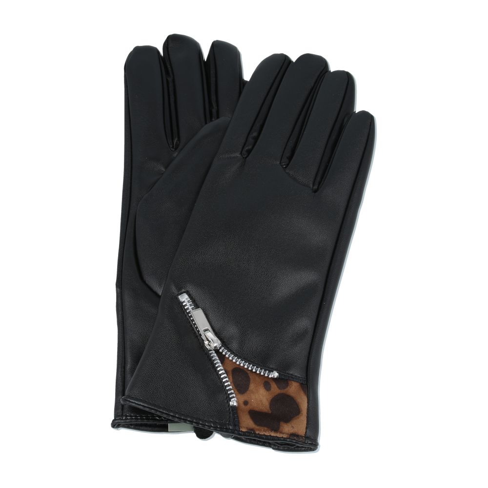 Women’s PU Gloves With Soft Warm Lining - Black