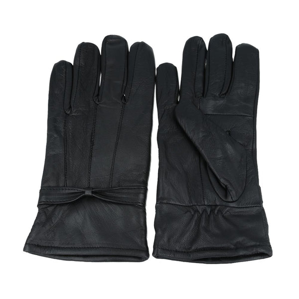 Women’s Genuine Leather Gloves With Soft Warm Lining - Black