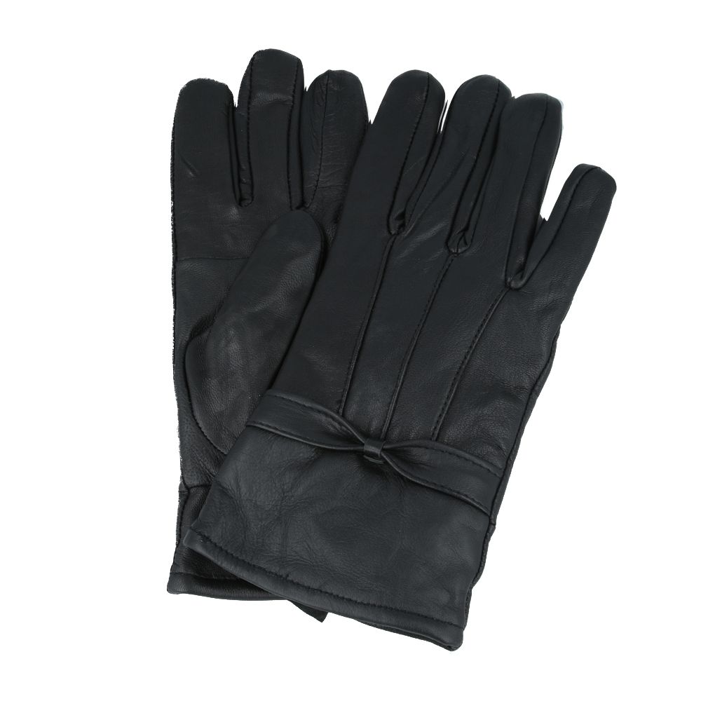 Women’s Genuine Leather Gloves With Soft Warm Lining - Black