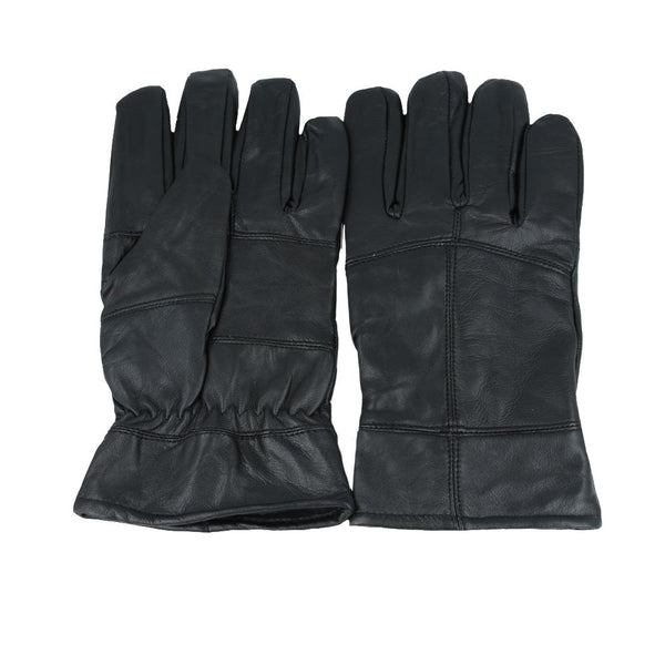Men’s Genuine Leather Gloves With Soft Warm Lining - Black
