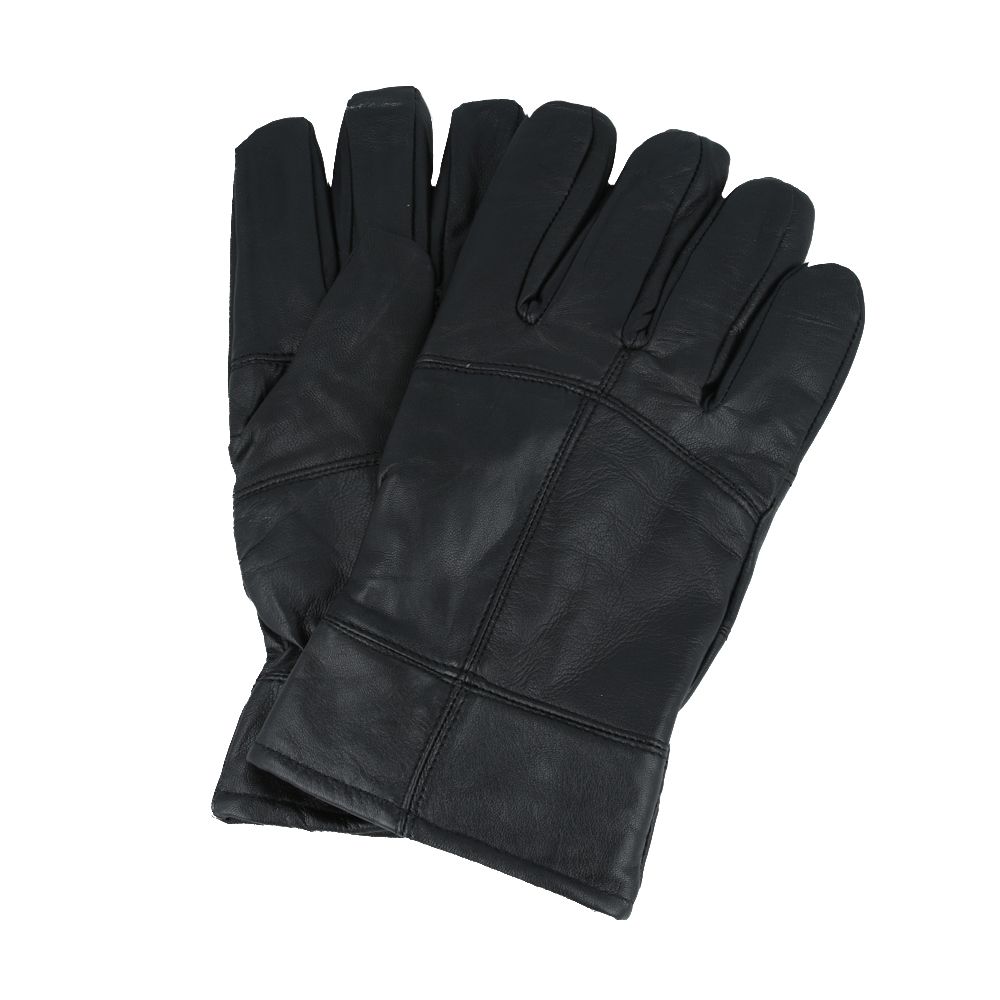 Men’s Genuine Leather Gloves With Soft Warm Lining - Black