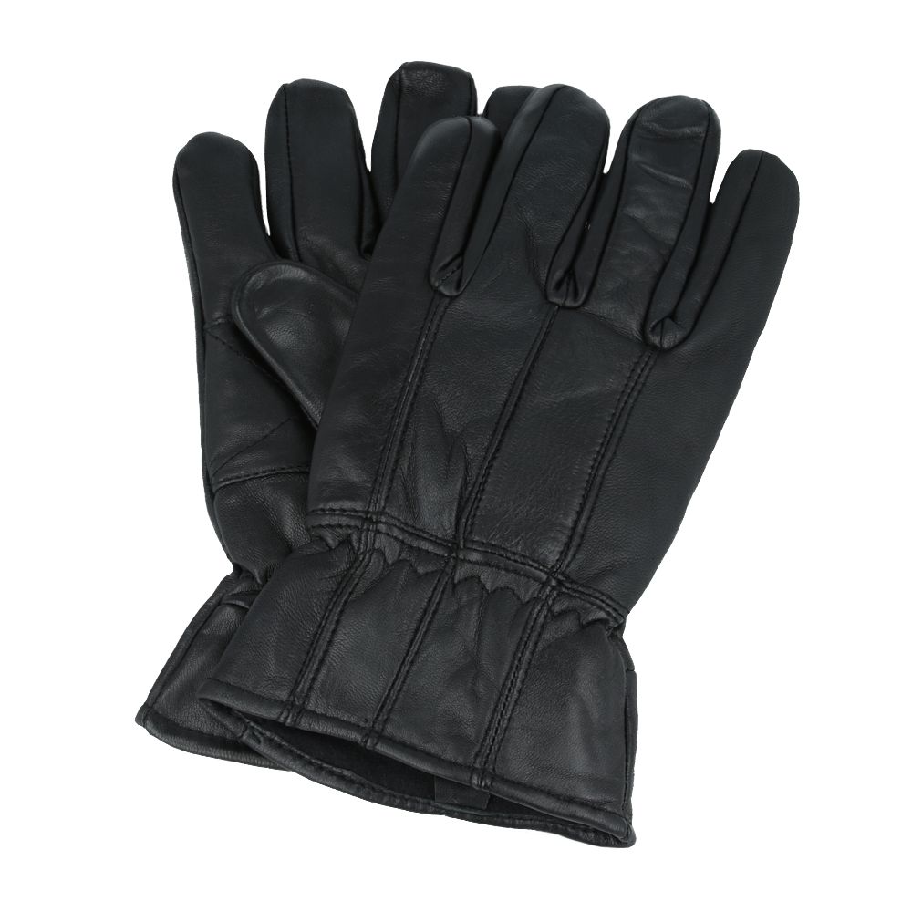 Men’s Genuine Leather Gloves With Soft Warm Lining - Black