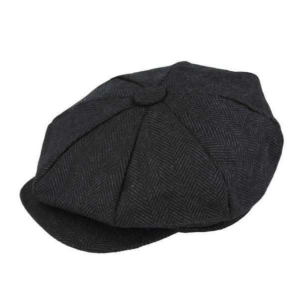 Herringbone Big Apple Cap - Black