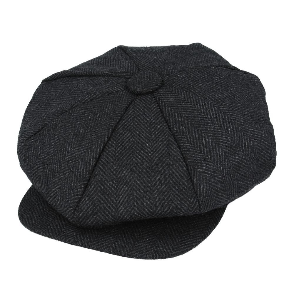 Herringbone Big Apple Cap - Black