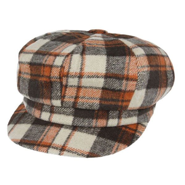 Checked Gatsby Baker boy 8 Panel Caps