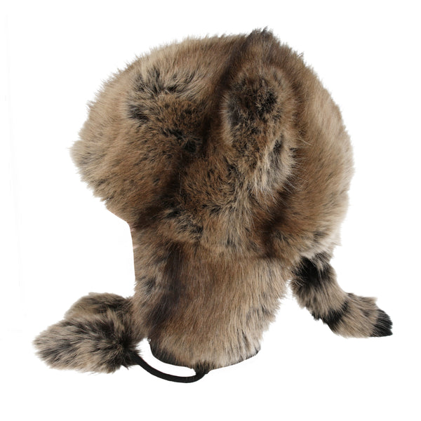 Packable Cute Faux Fur Raccoon Tail Parent-Child Plush Hat