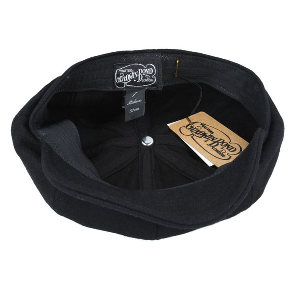 Gladwin Bond Shapeable Wool Newsboy Bakerboy Cap - Black