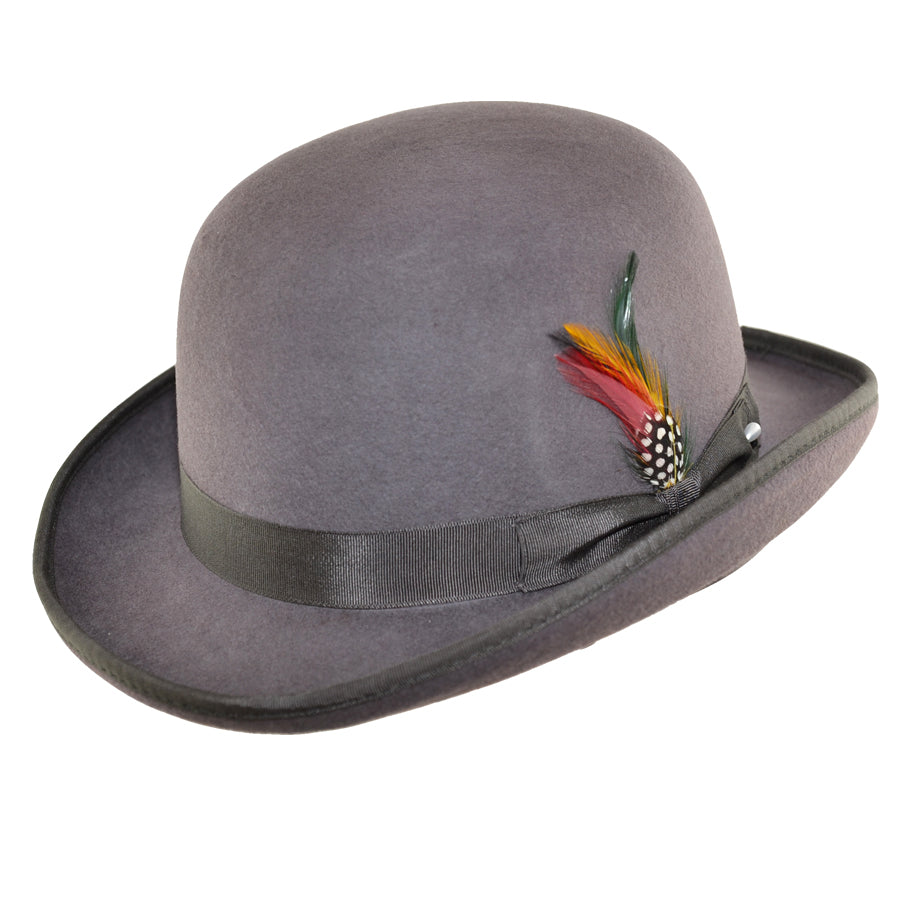 thumbnail image 2 of Men's Black Wool Felt Derby Bowler Hat – Classic Formal Fedora, Size 7 3/8, Adjustable Fit, Timeless Elegance For Every Occasion 2 of 12
